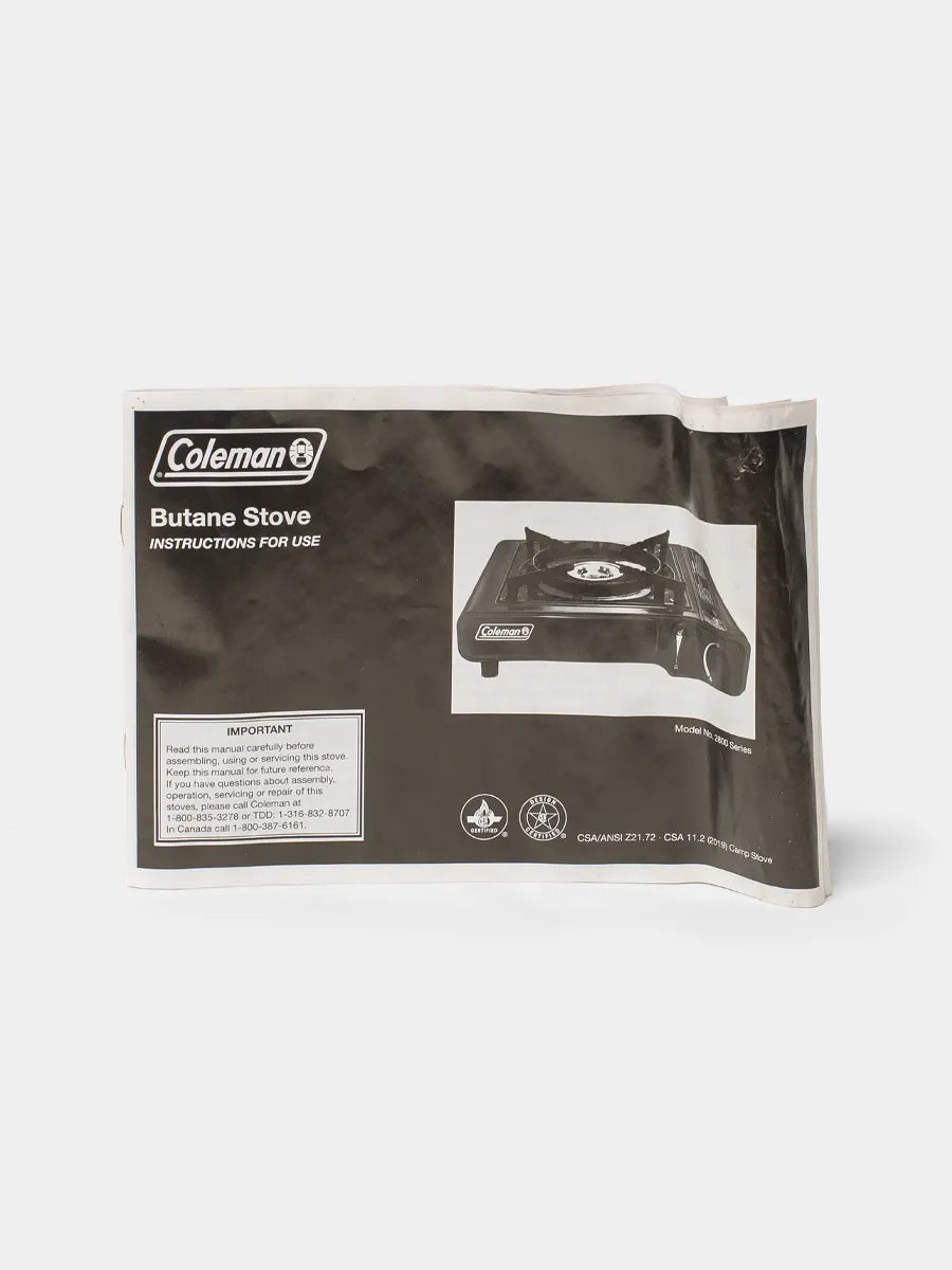 Coleman 1 Burner Butane Camping Stove Manual