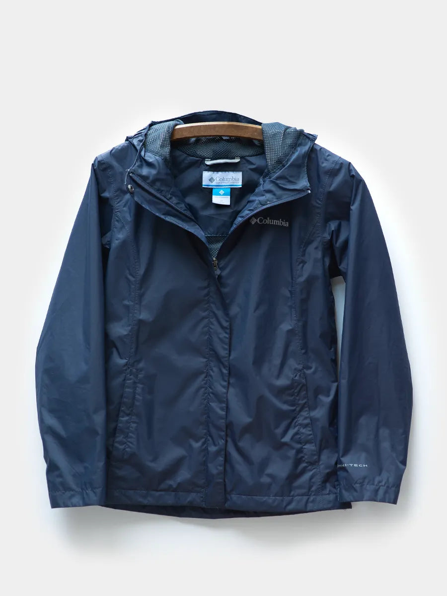 Front view Columbia Sportswear Rain Jacket Kids Navy