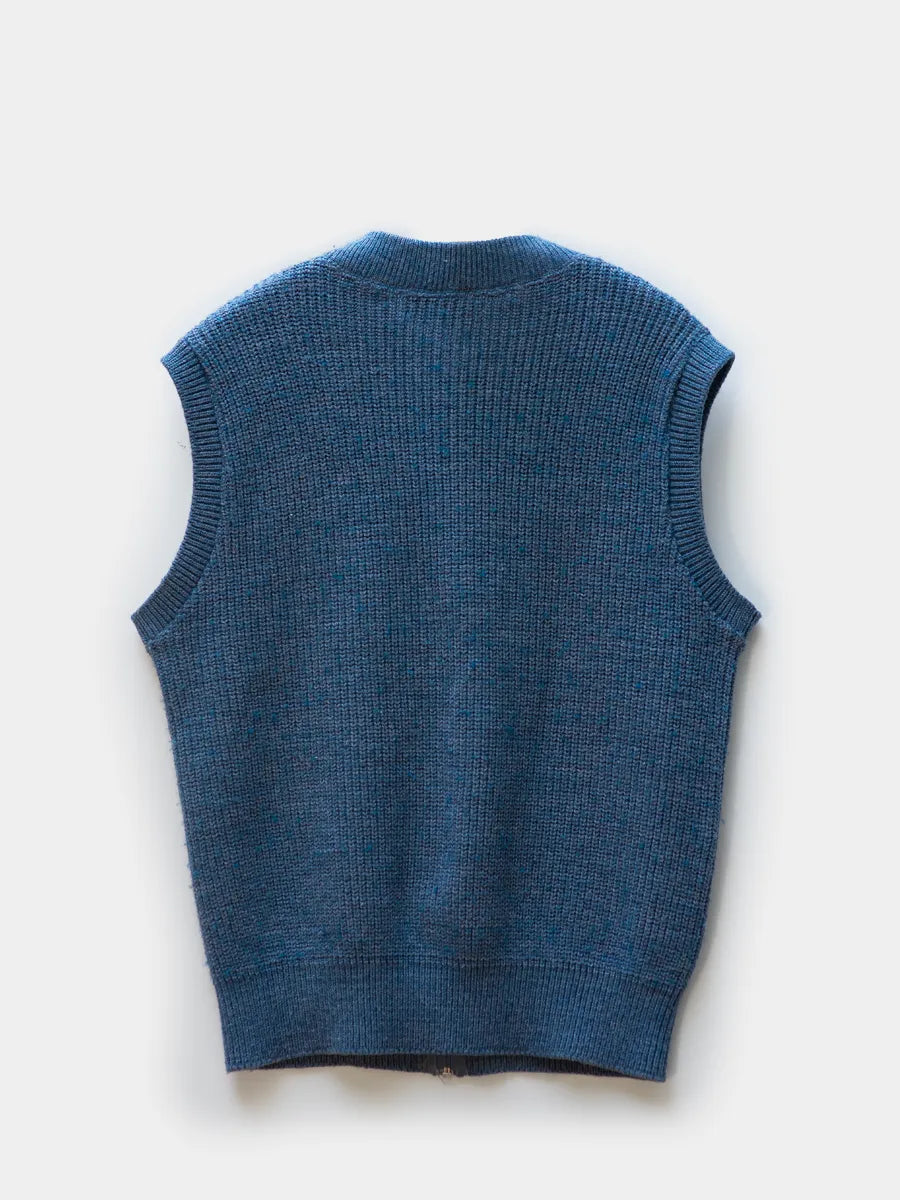 Back view of Vintage LL Bean sweater vest in Blue.