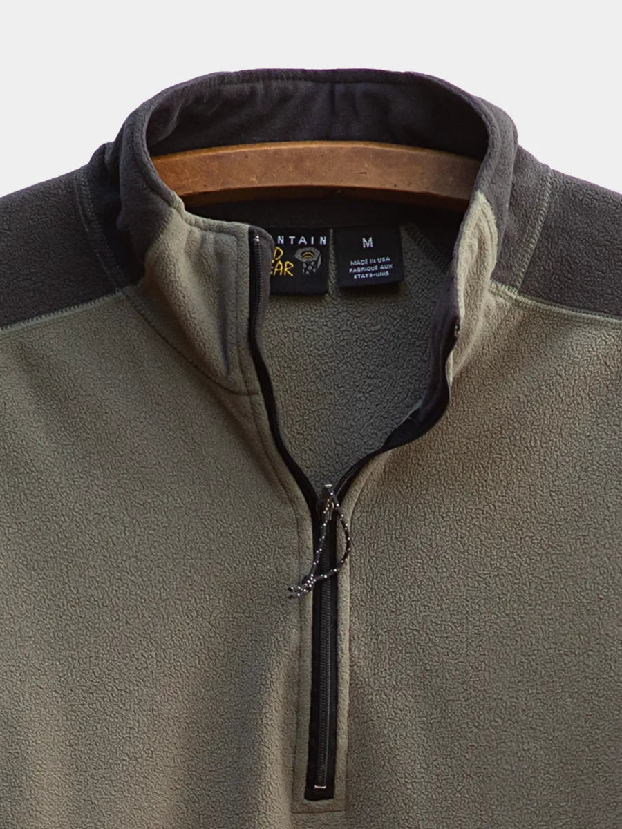 Close up view of mountain hardwear fleece half zip used