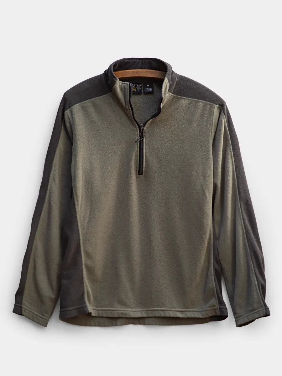 Olive and black color block mountain hardwear fleece half zip