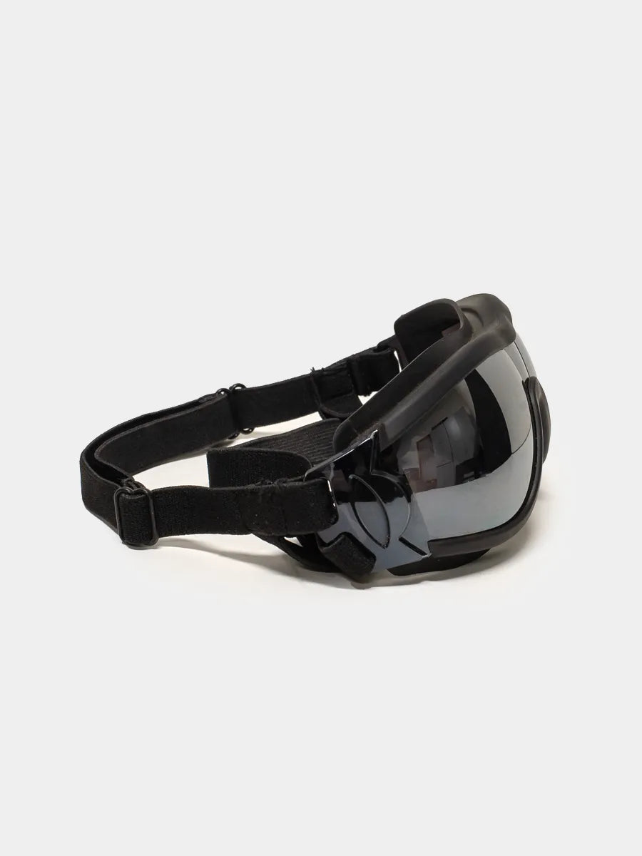 Side view of dog goggles in black