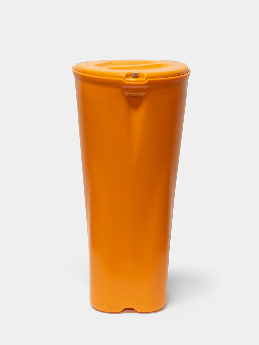 Orange bin on a white background