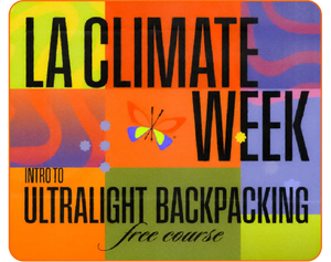 Vibrant colorful background with "LA Climate Week" in BOLD black letters.