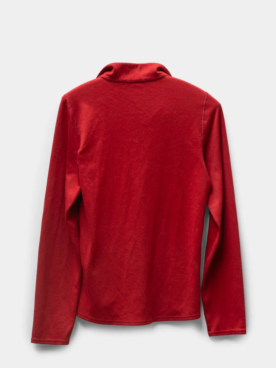 Back view of Men’s Patagonia Capilene Midweight Zip-Neck in Red