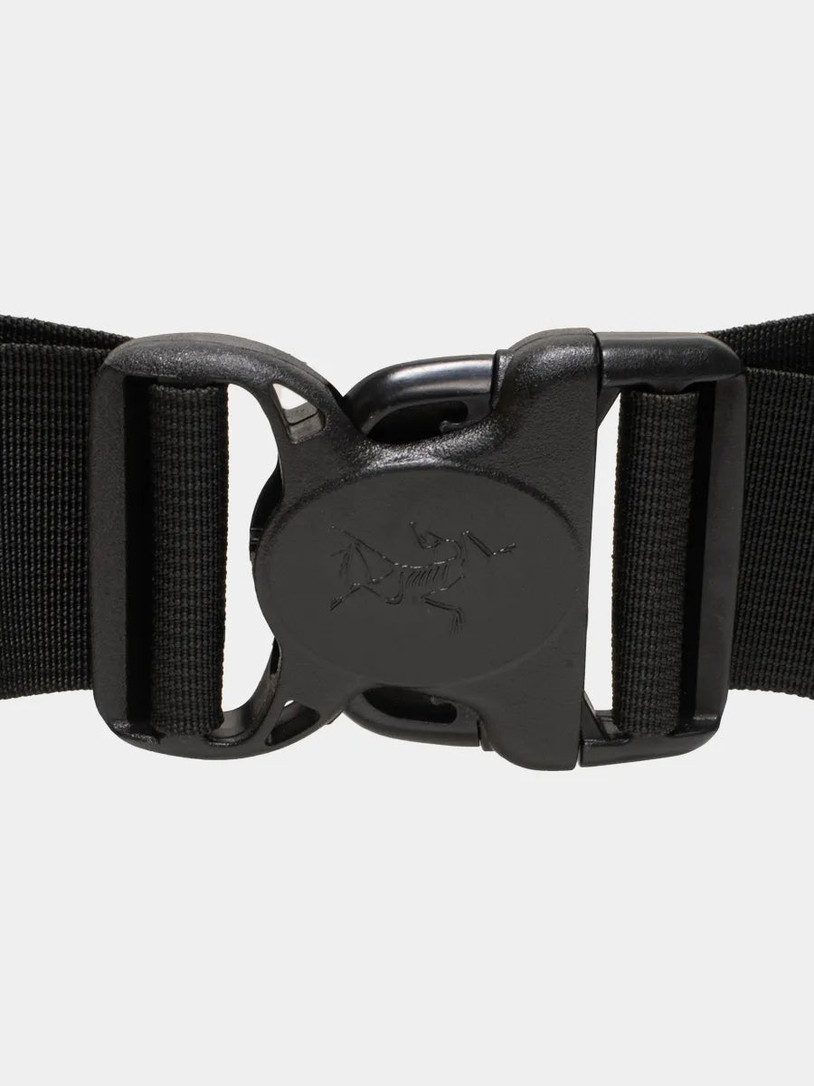 Detail of Arcteryx Logo branded Belt in Black