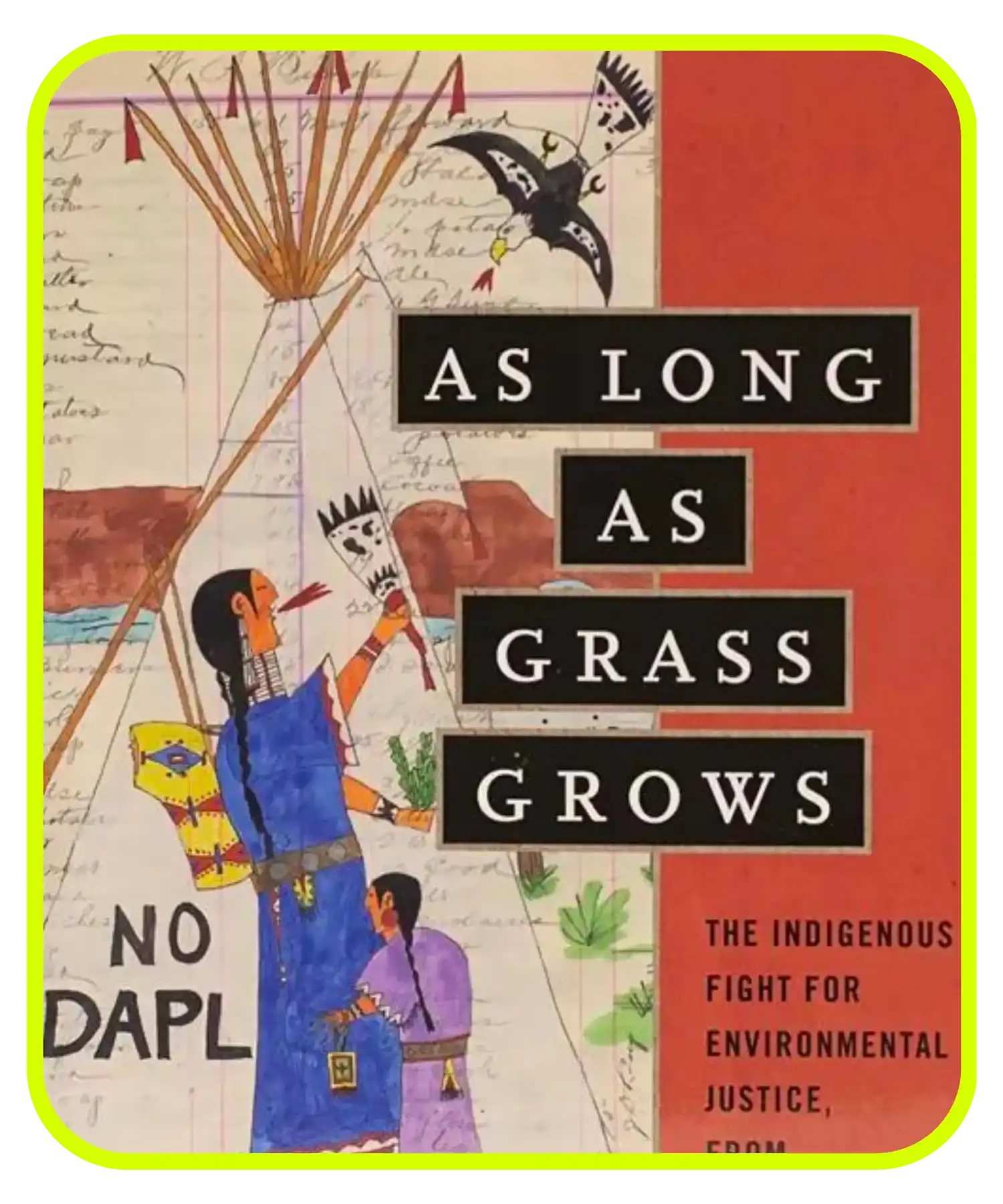 as long as grass grows book cover of indigenous artwork
