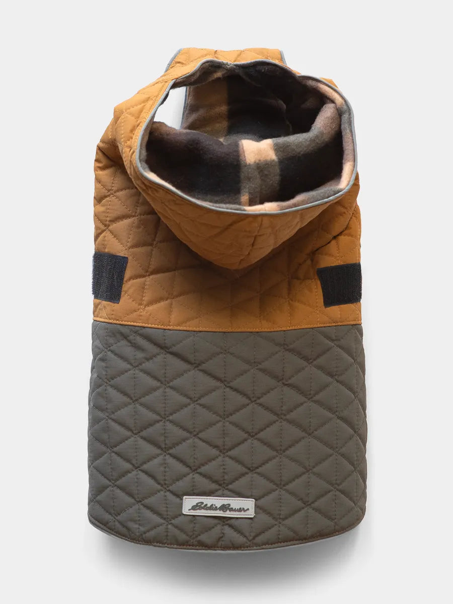 Eddie Bauer Two Toned Quilted Dog Puffer Jacket