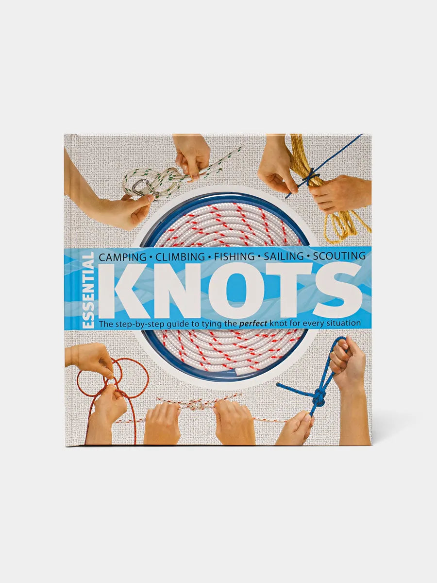 A cover image of a book titled 'Essential Knots', showing various knots and hands demonstrating their use.