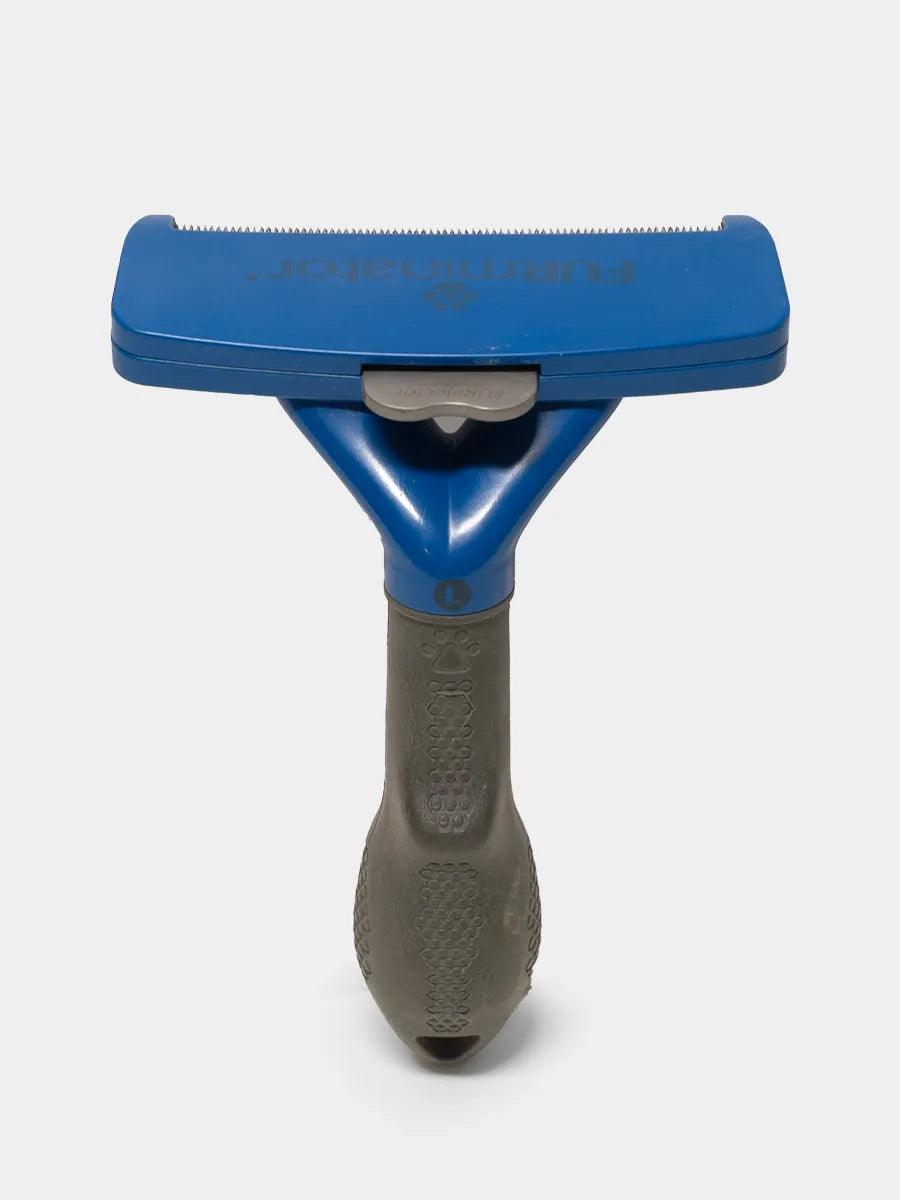 Blue and gray tool on a white background