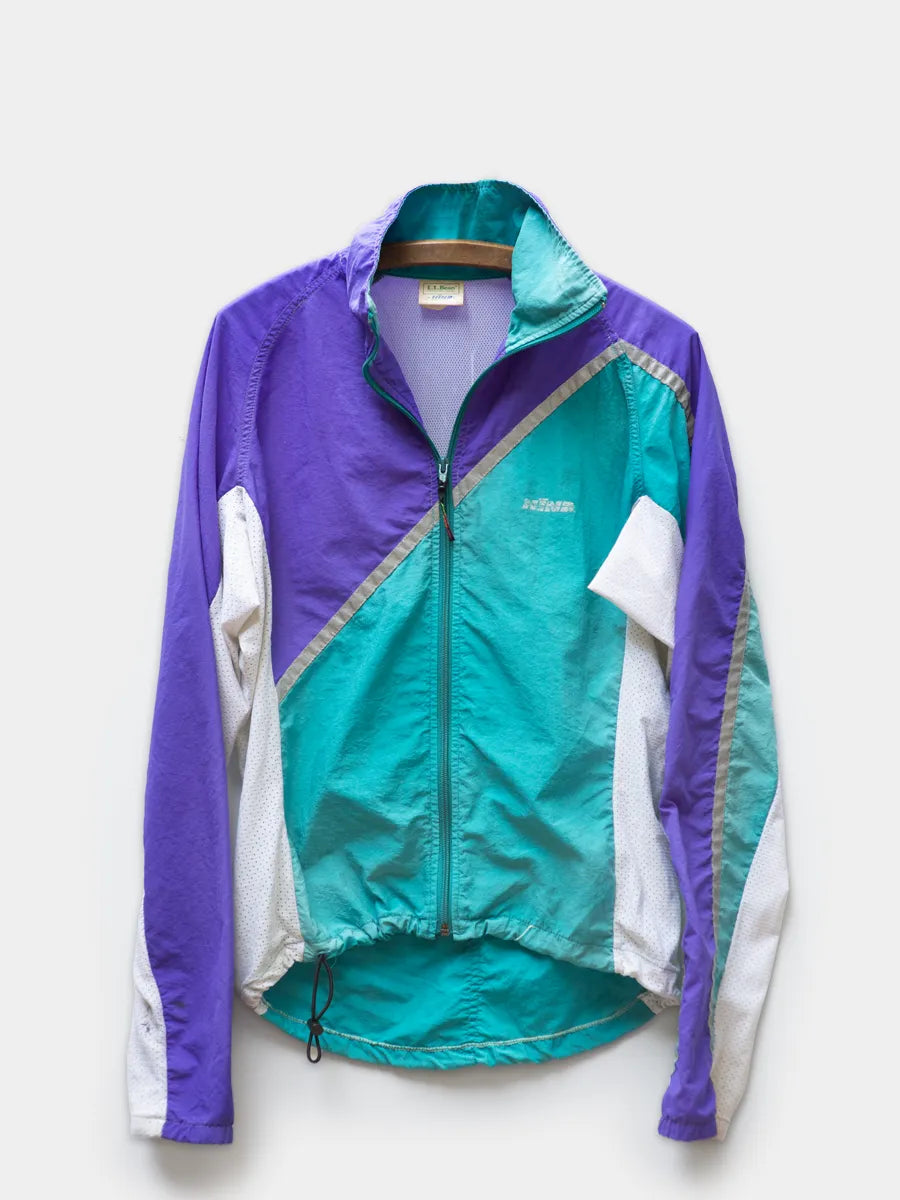 vintage LL Bean cycling jacket purple teal and white