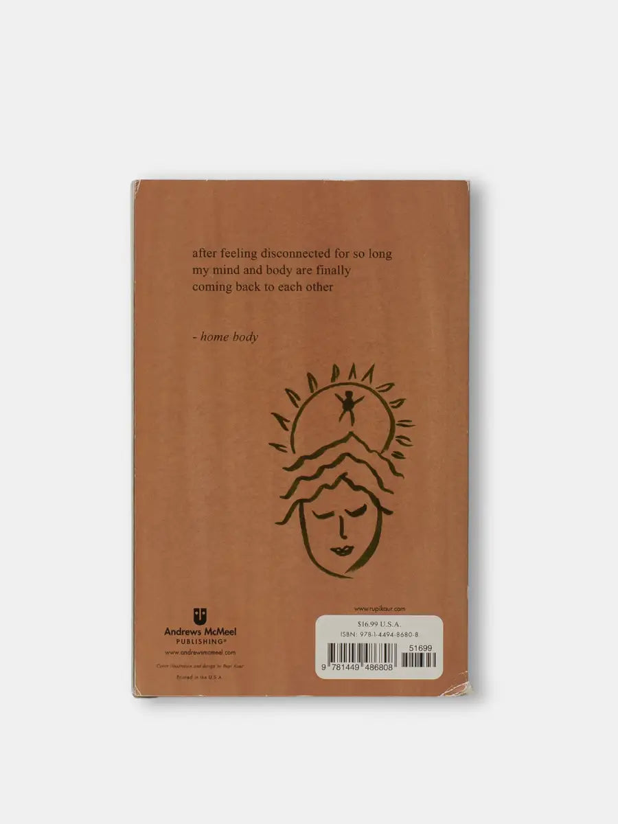 Brown book back with black text and illustration on a white background