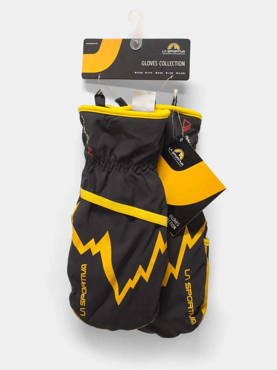 Front Detail La Sportiva Skimo Mittens Yellow Black