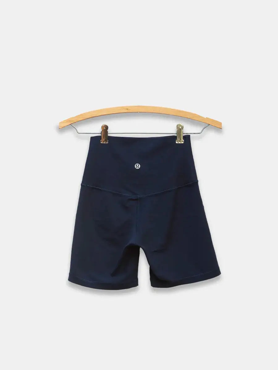 Back view o f Lululemon Align High Rise 6” Womens Shorts Navy