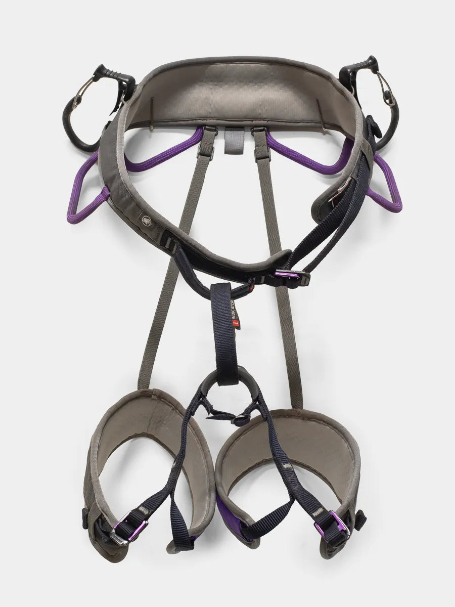 Front view of Mammut Ophir 3 Slide Climbing Harness Purple
