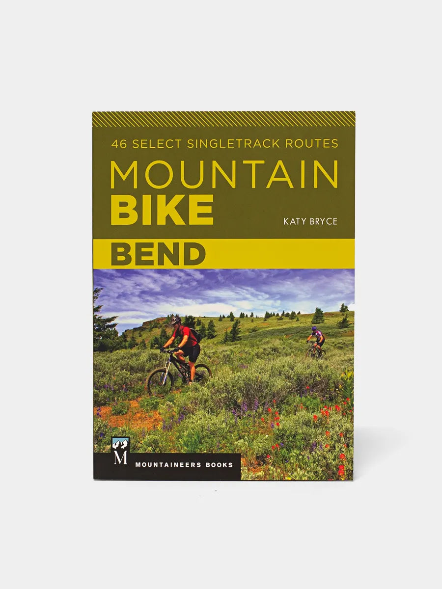 A cover image of the book titled 'Mountain Bike Bend', featuring an outdoor scene with a person riding a mountain bike on a trail.