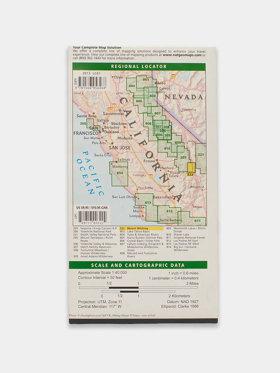 National Geographic Mount Whitney Topographic Map | No. 322 — photo 2