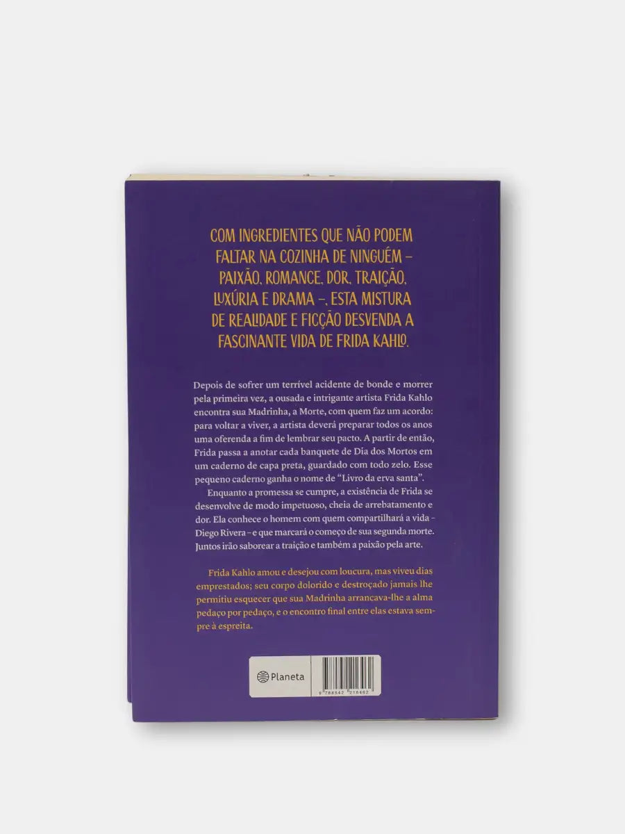 Purple book back with text on a white background