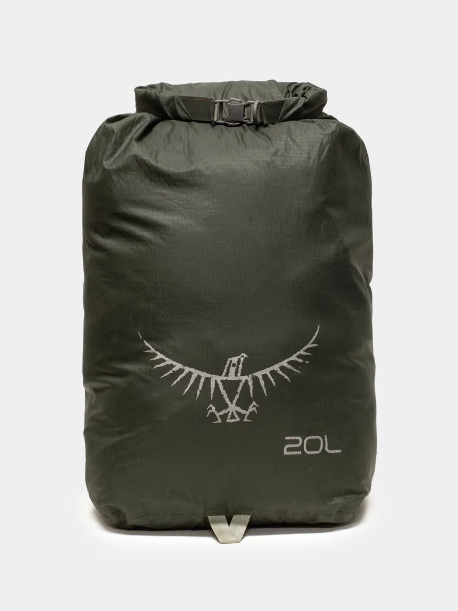 Osprey 20L Dry Sack UL in Shadow Grey with Osprey Emblem in White