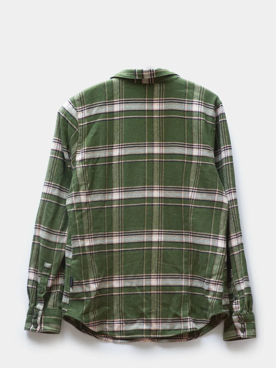 Back view of Patagonia Flannel in Grasslands Green