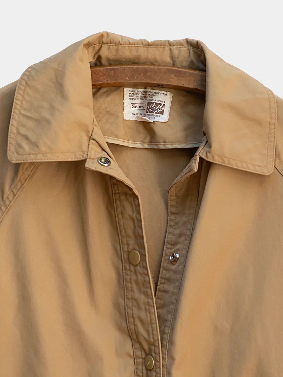 Detail view of Vintage Sears Label on a Khaki Jacket