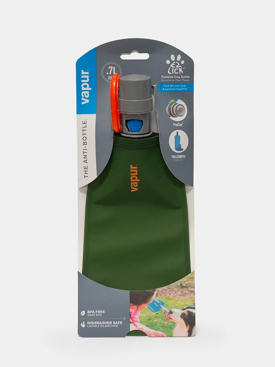 Vapur EZ Lick Collapsible Dog Water Bottle, Olive — photo 1