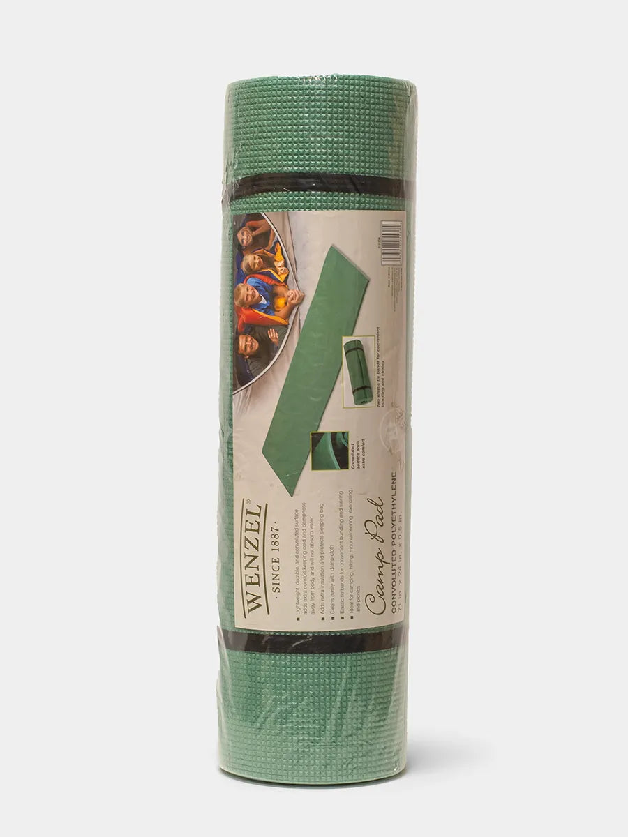 wenzel green camp pad new and unpackaged on light grey background