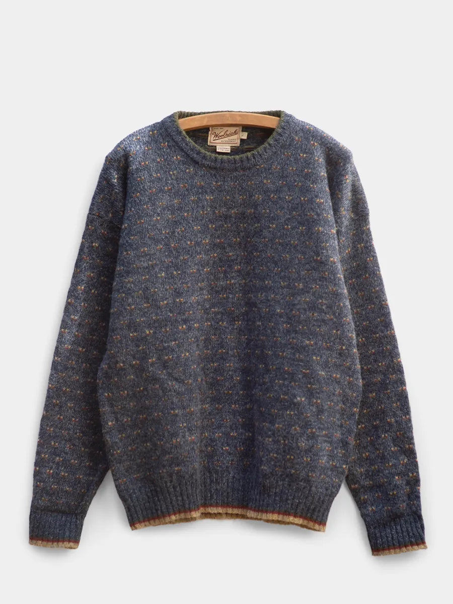 Front View Vintage Woolrich Donegal Crew Neck Sweater