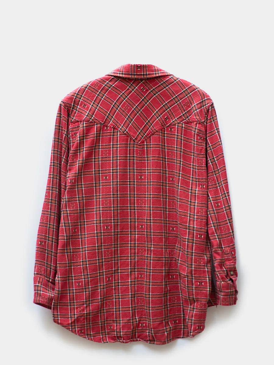 Back view of Xirena Red Stone Sierra Button Down Shirt with Pockets 