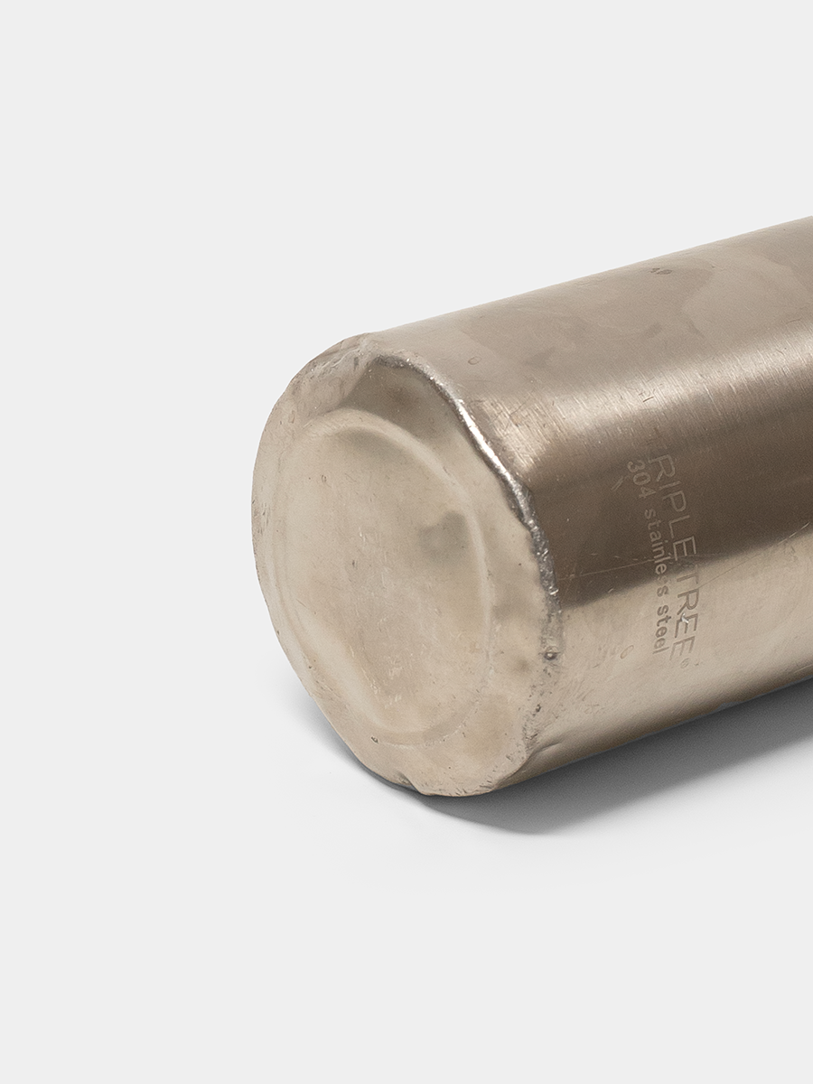 bottom of water bottle on a white background