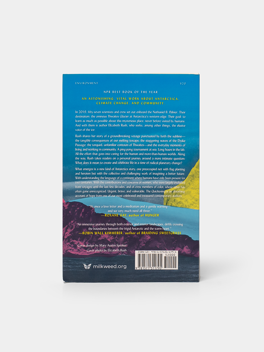 back cover of book The Quickening by Elizabeth Rush