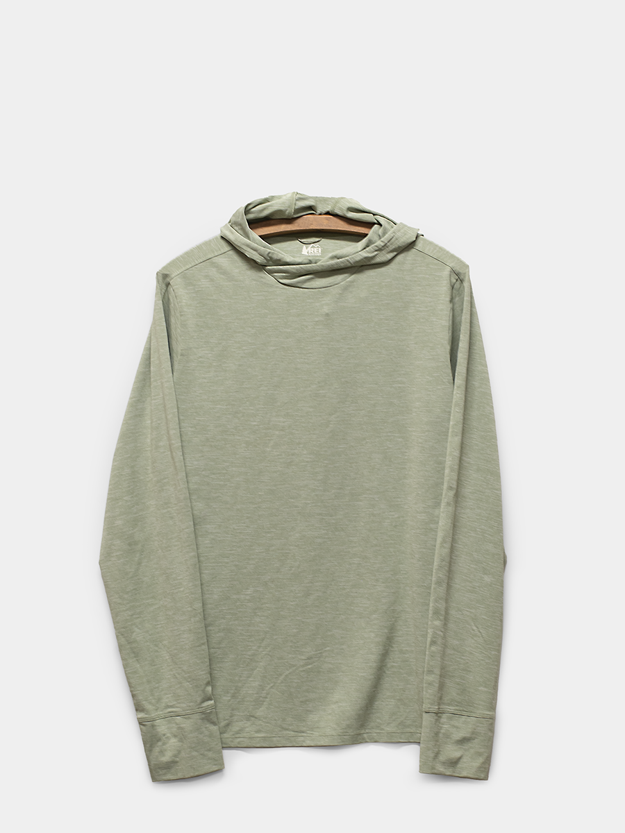 Green hoodie on a white background