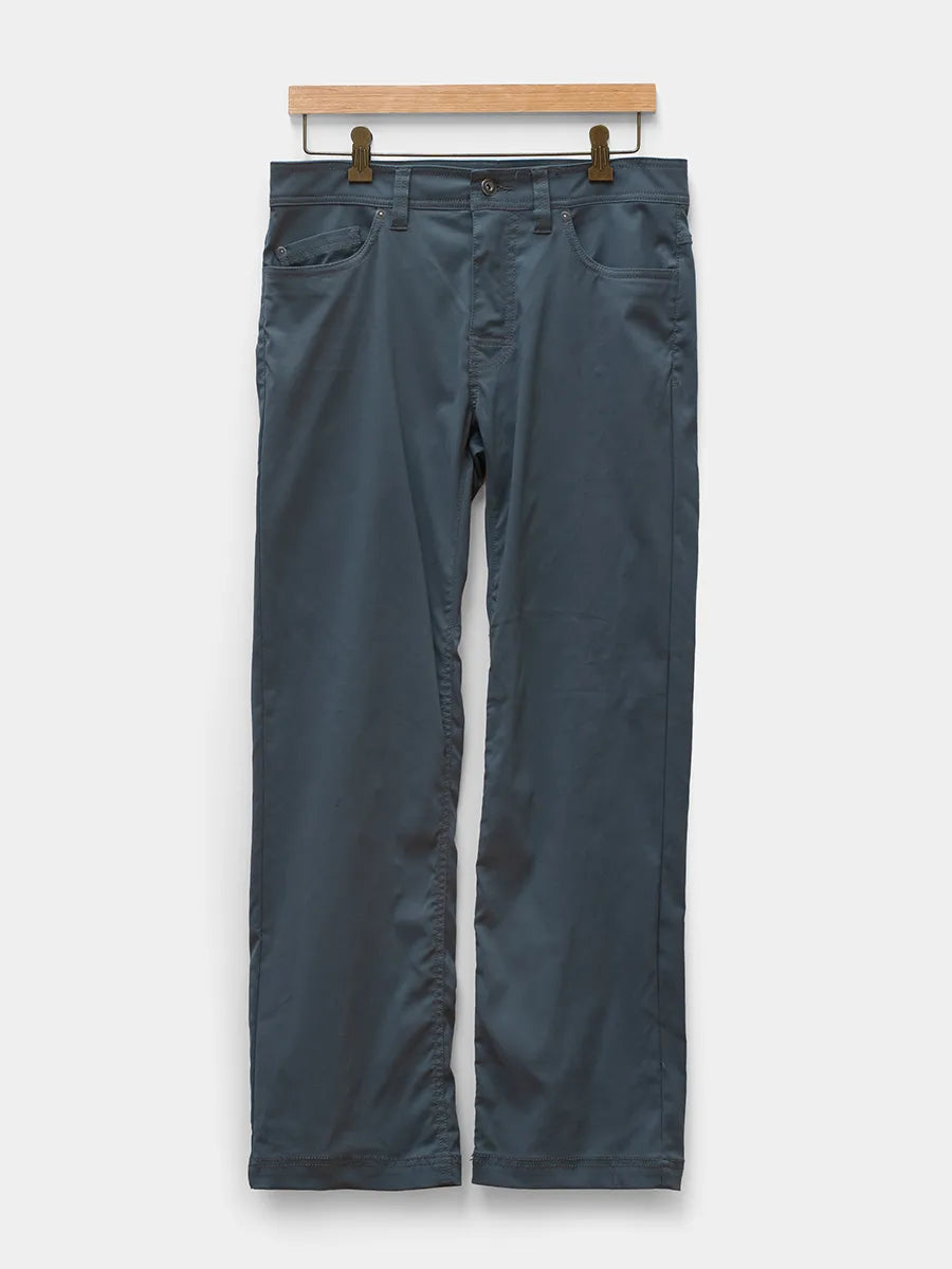 Front view of blue prAna Brion Pant, size 31W x 30L