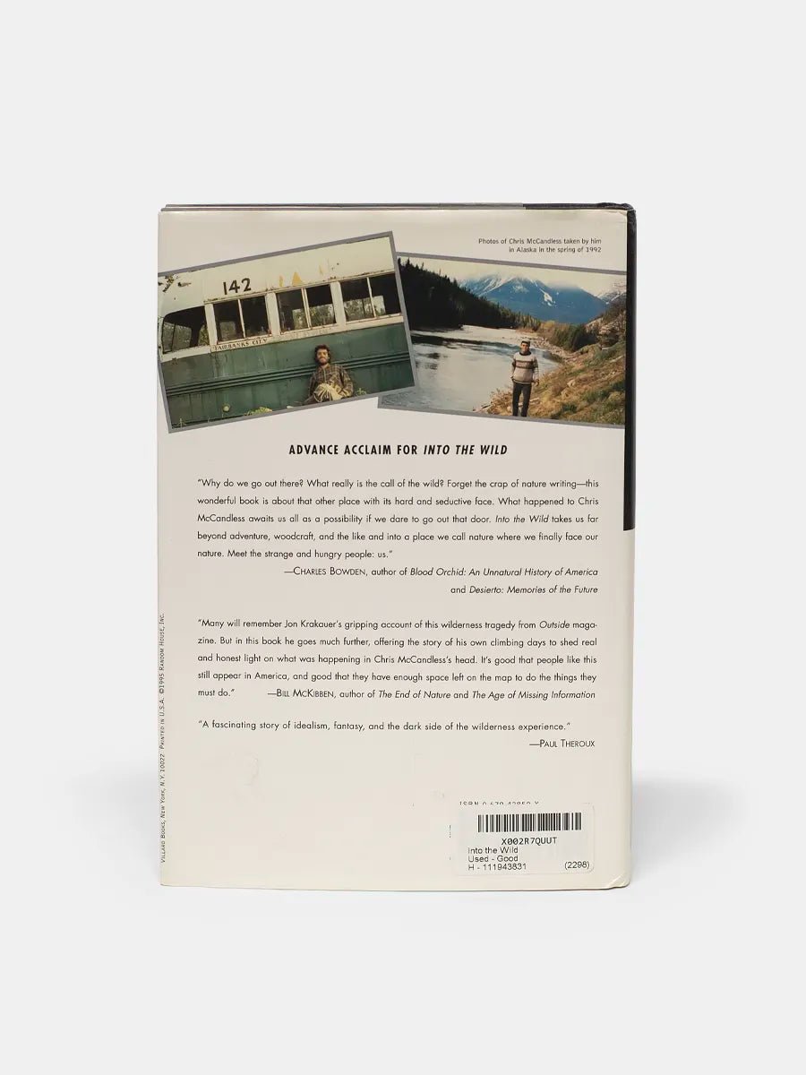 Into The Wild - back cover of book