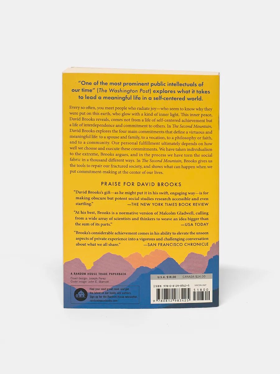 The Second Mountain. The Quest for a Moral Life by David Brooks,Back Cover