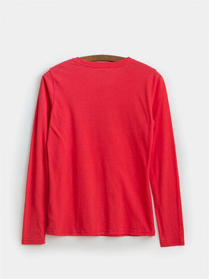 Red long deals sleeve graphic tee